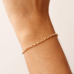 14K Real Solid Gold Box Chain Bracelet featuring an elegant and modern design with adjustable links and a spring ring clasp, perfect for everyday wear or gifting.