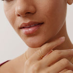 14K Real Solid Gold Thin Stacking Ring for women, perfect for layering or as a promise ring, minimalist and elegant design suitable for everyday wear.