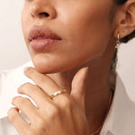 14K Real Solid Gold Geometric Diamond-Cut Ring with unique geometric design, perfect for stacking or as a minimalist statement ring.