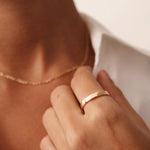 14K Real Solid Gold Geometric Diamond-Cut Ring with unique geometric design, perfect for stacking or as a minimalist statement ring.