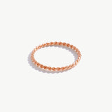 14K Solid Gold Twisted Rope Stacking Ring