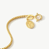 14K Solid Gold Box Chain Necklace, Square Link Chain