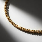 14K Solid Gold Box Chain Necklace, Square Link Chain