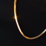 14K Solid Gold Square Snake Chain Necklace