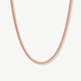 14K Solid Gold Square Snake Chain Necklace
