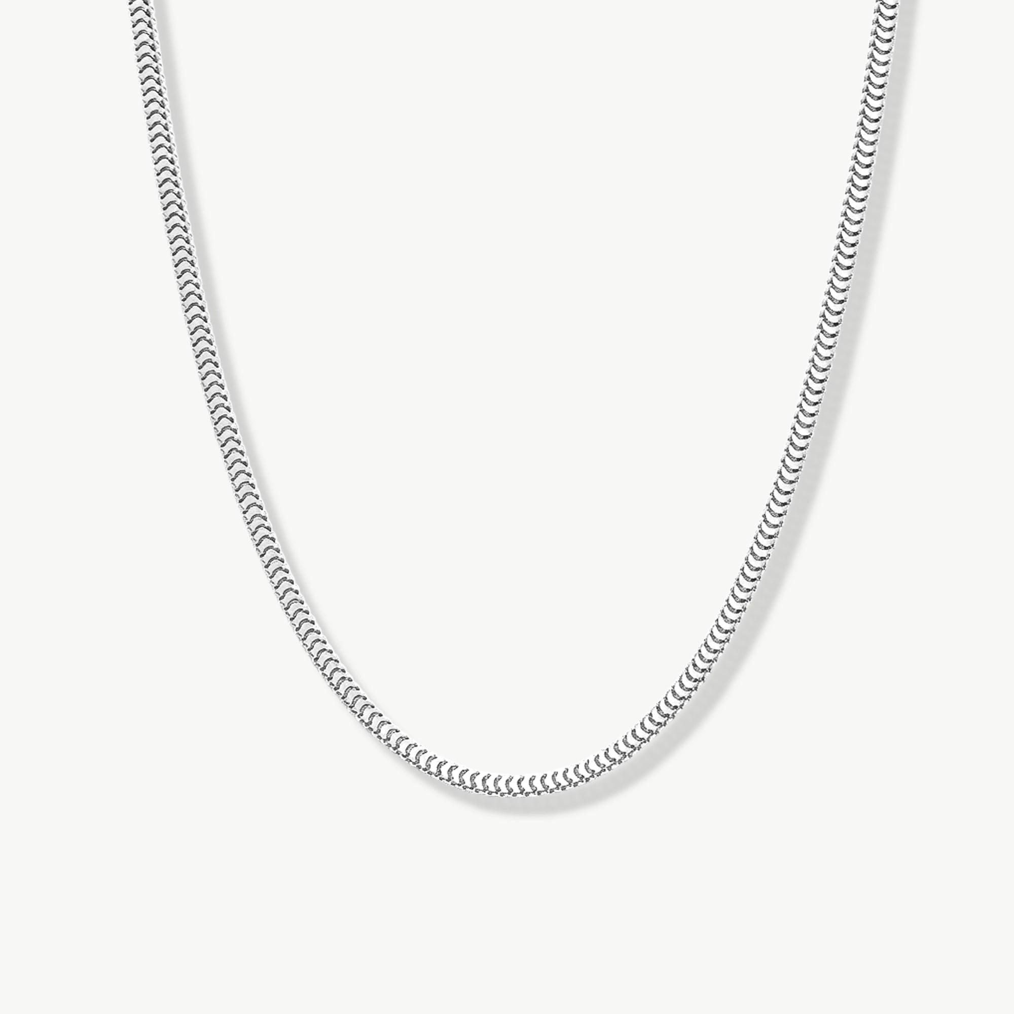 14K Solid Gold Square Snake Chain Necklace