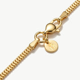 14K Solid Gold Square Snake Chain Necklace