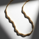 14K Solid Gold Singapore Chain Necklace • 1.15mm/ 1.4mm/ 1.7mm • Dainty Twist Chain