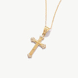 14K Solid Gold Cross Necklace: Dainty Christian Jewelry
