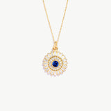 14K Solid Gold Evil Eye Necklace: Protection Pendant