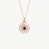 14K Solid Gold Evil Eye Necklace: Protection Pendant