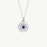 14K Solid Gold Evil Eye Necklace: Protection Pendant