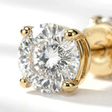 14K Solid Gold Diamond Stud Earrings
