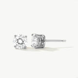 14K Solid Gold Diamond Stud Earrings
