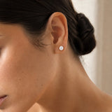 14K Solid Gold Diamond Stud Earrings