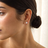 14K Solid Gold Diamond Stud Earrings