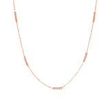 14K Solid Gold Tricolor Ball Beaded Necklace