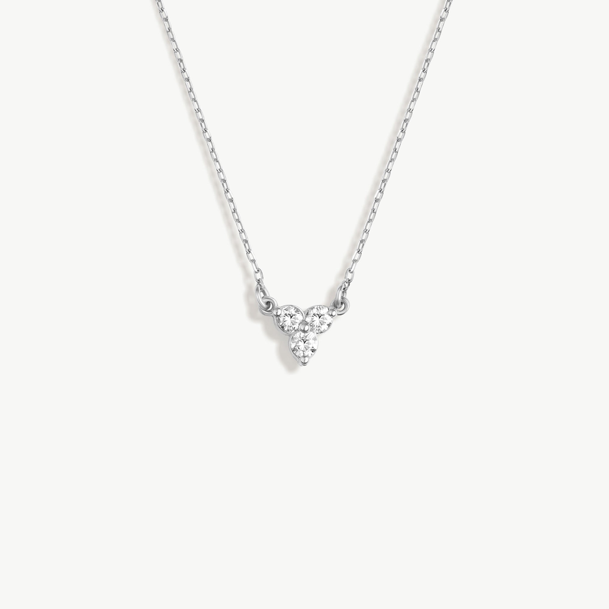 14K Solid Gold Diamond Trio Necklace