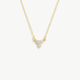 14K Solid Gold Diamond Trio Necklace