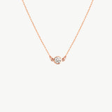 14K Real Solid Gold Solitaire Diamond Necklace