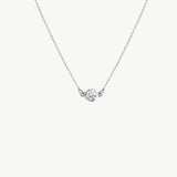 14K Real Solid Gold Solitaire Diamond Necklace