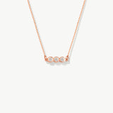 14K Solid Gold Diamond Trio Necklace