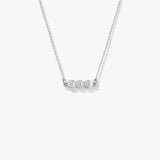 14K Solid Gold Diamond Trio Necklace