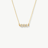 14K Solid Gold Diamond Trio Necklace