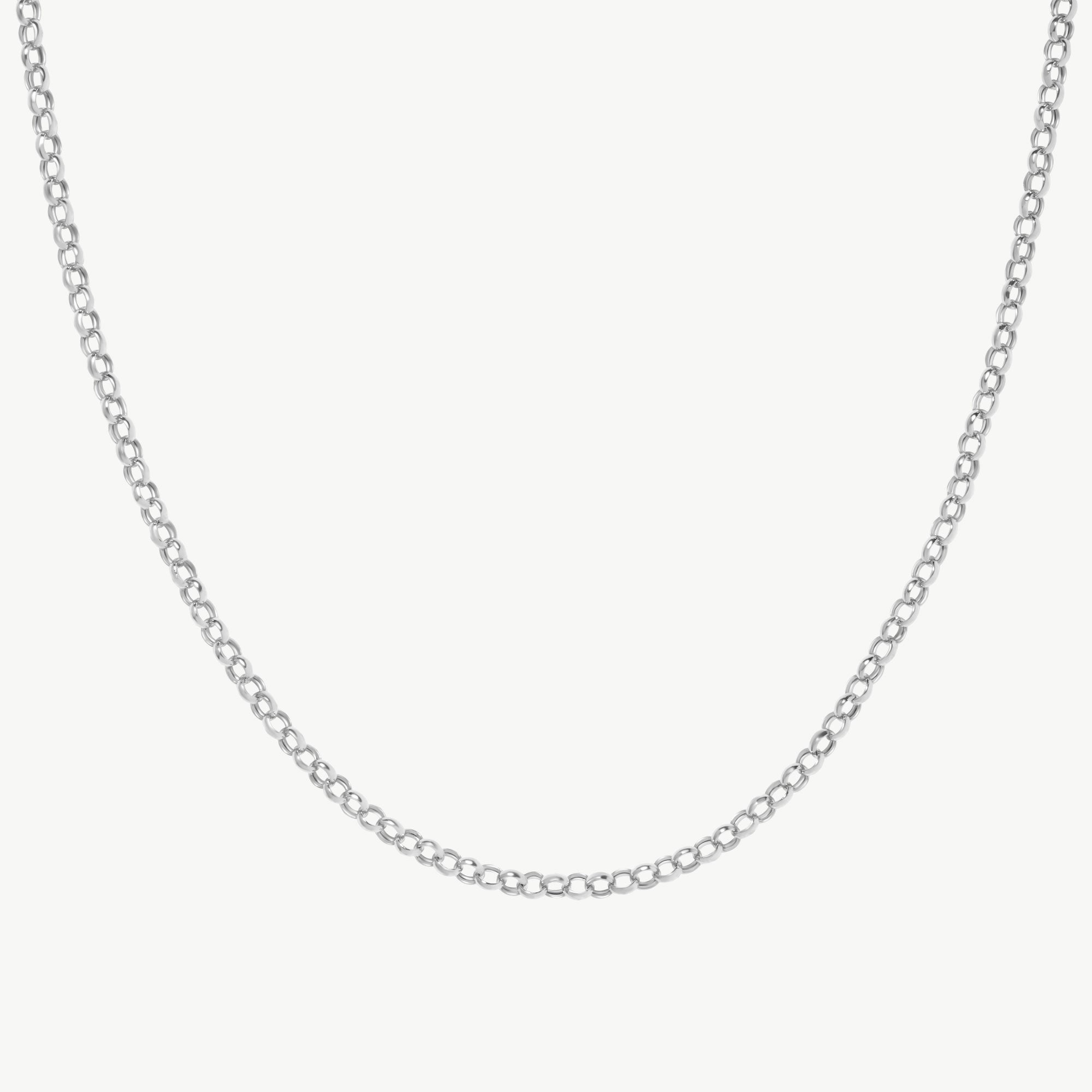 14K Solid Gold Rolo Chain Necklace