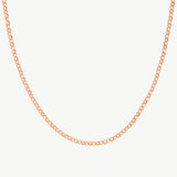 14K Solid Gold Rolo Chain Necklace