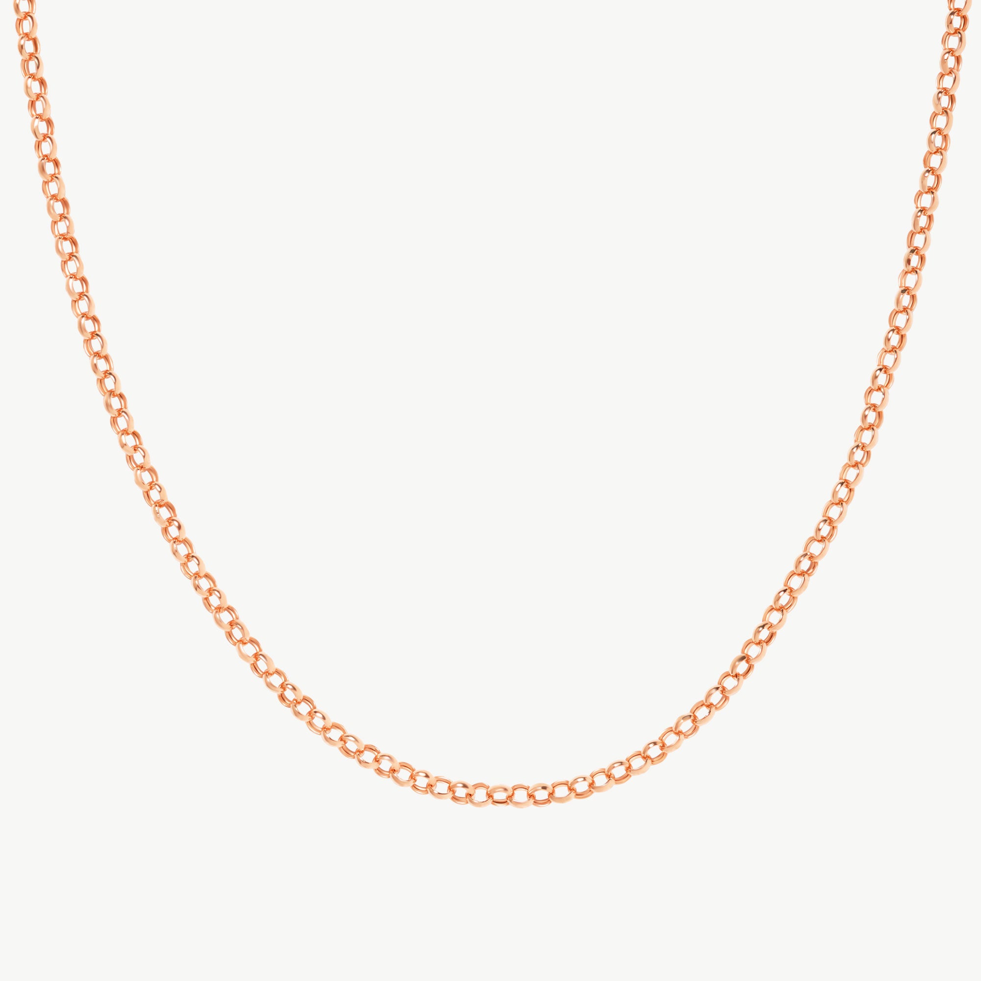 14K Solid Gold Rolo Chain Necklace