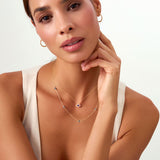 Evil Eye Necklace with Sapphire and Cubic Zirconia