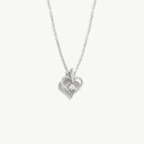 14K Solid Gold Diamond Heart Necklace