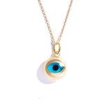 14K Solid Gold Evil Eye Necklace