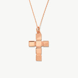14K Solid Gold Flat Cross Necklace
