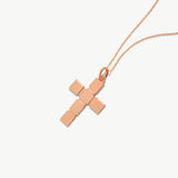 14K Solid Gold Flat Cross Necklace