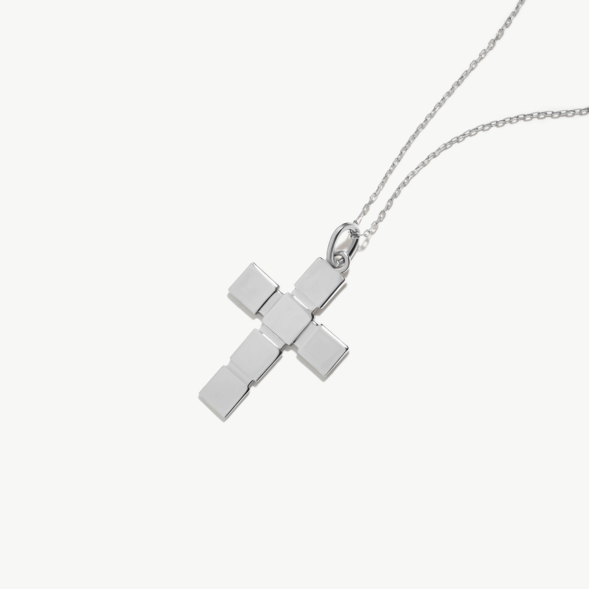14K Solid Gold Flat Cross Necklace