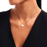 14K Solid Engraved Gold Heart Necklace
