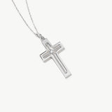 14K Solid Gold Cross Necklace with Diamond