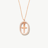 14K Solid Gold Custom Cross Necklace