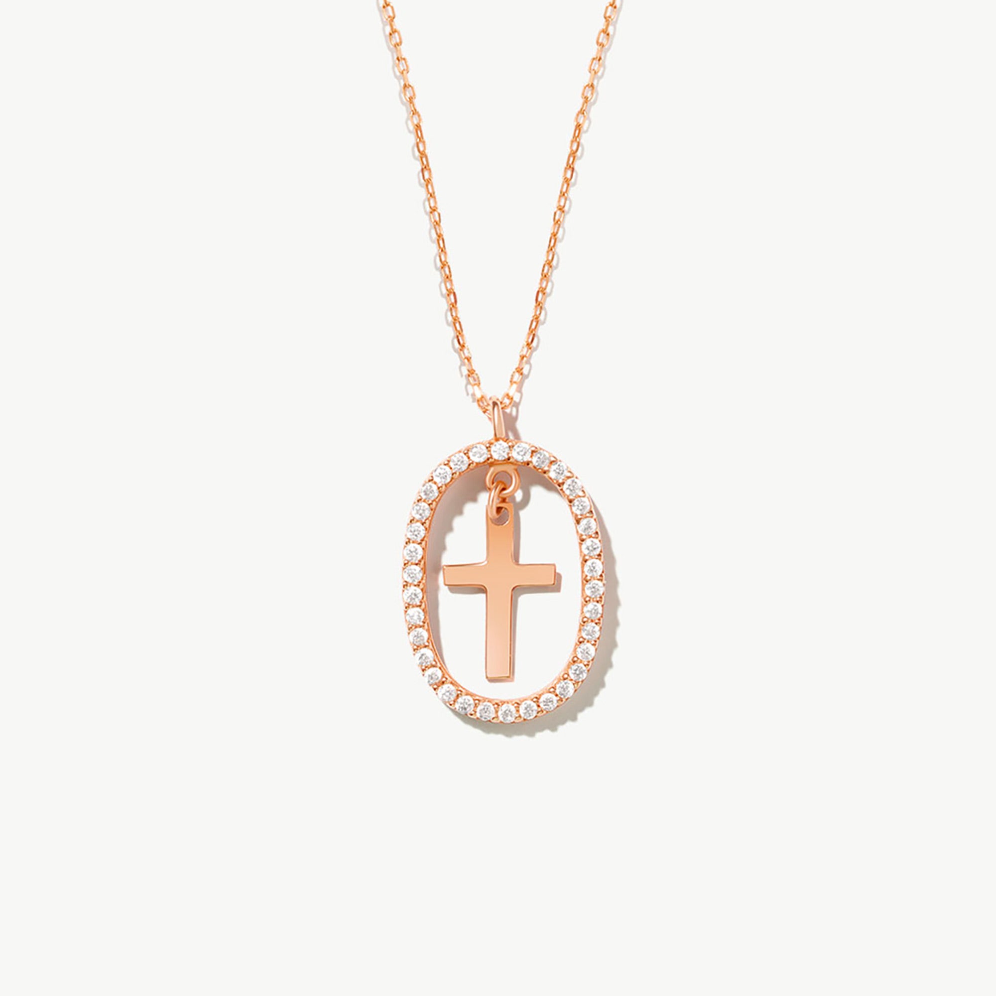 14K Solid Gold Custom Cross Necklace