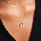 14K Solid Gold Custom Cross Necklace