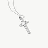 14K Solid Gold Unisex Cross Necklace with Diamond