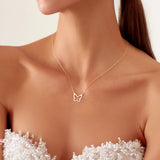 14K Solid Gold Butterfly Necklace