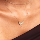 14K Solid Gold Diamond St. Michael Necklace, Archangel Pendant, Guardian Angel