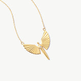 14K Solid Gold Diamond St. Michael Necklace, Archangel Pendant, Guardian Angel