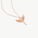 14K Solid Gold Saint Michael Archangel with Diamonds