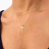 14K Solid Gold Saint Michael Archangel with Diamonds