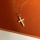 14K Solid Gold Cross Necklace