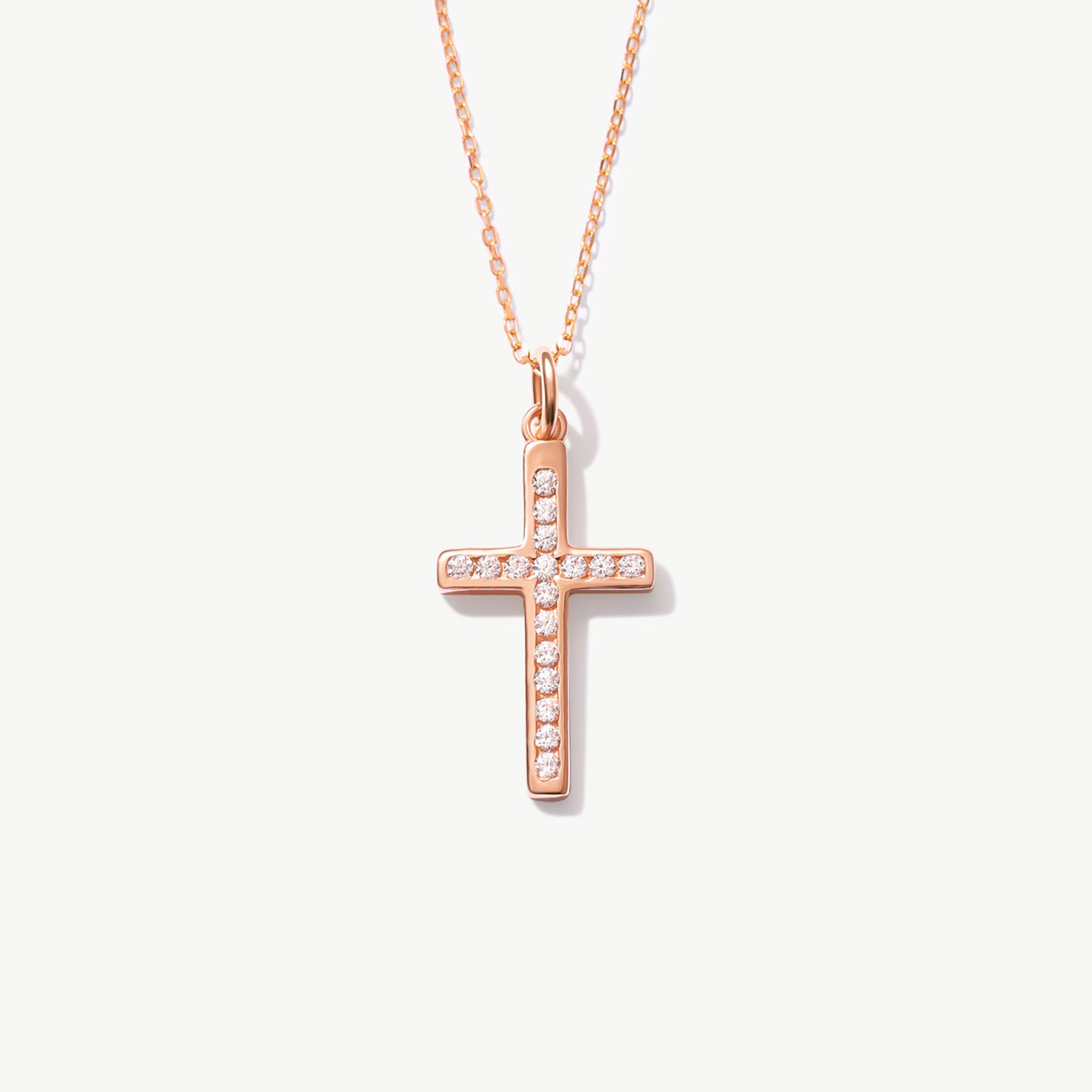 14K Solid Gold Cross Necklace